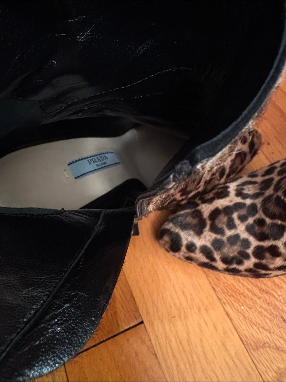 Prada Pony Hair Leopard Print Boots 7715 Size 36EU - Picture 7 of 12